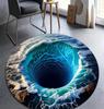 3D Vortex Print Round Area Rug – Hypnotic Swirl Carpet for Living Room or Bedroom – Non-Slip Floor Mat, Modern Home Decor