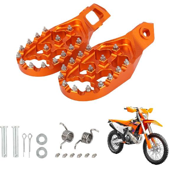 

Motorcycle Foot Pegs CNC Footpegs Pedals for 65 85 110 125 250 300 450 1000 1290 EXC EXCF XC XCF XCW SX SXF EXC Dirt Pit Bike Orange оранжевый