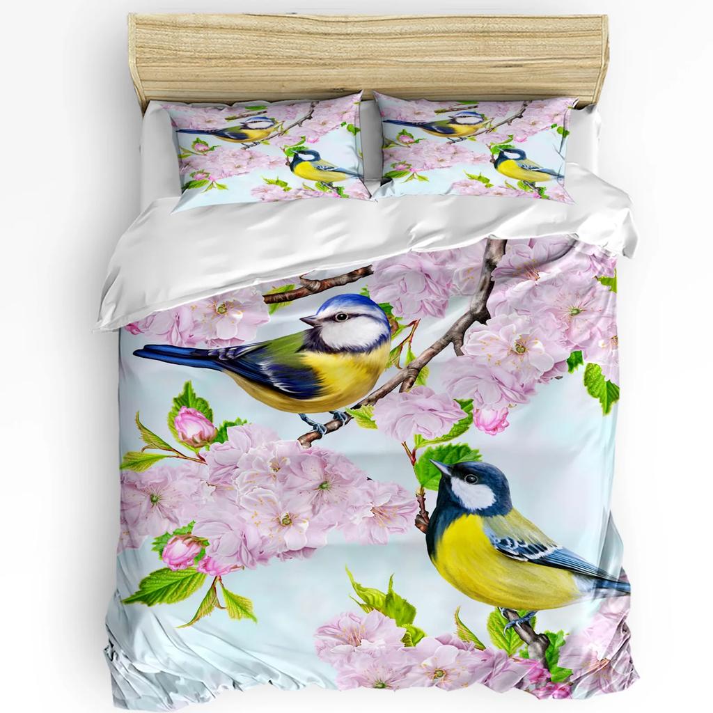 Floral Bedding Set Comforter Duvet Cover Pillow Shams Poppies Of Spring Season Pastoral Flowers Bot Bedding Cover Double Bed Set