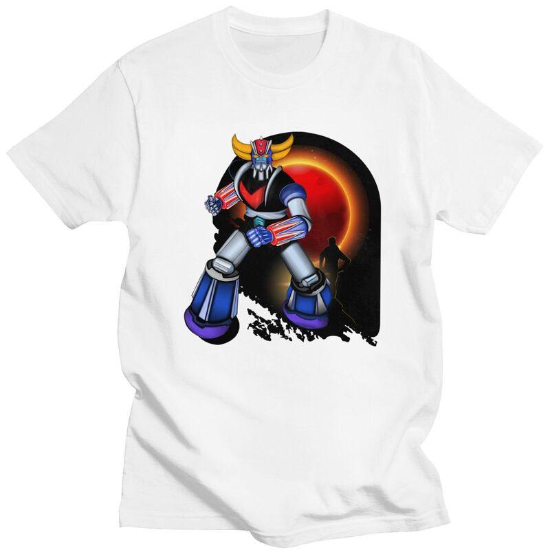 Custom UFO Robot Goldorak Tshirt for Men Short Sleeve Leisure T Shirt Cool Grendizer Goldrake Anime Tshirts Pure Cotton Tee