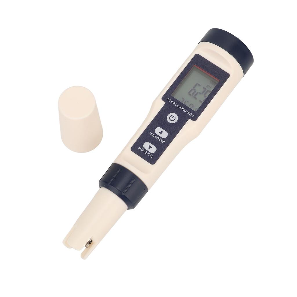 5 in 1 Water Quality Tester Digital PH Salinity Temperature TDS EC Detection Meter Portable Pen Type