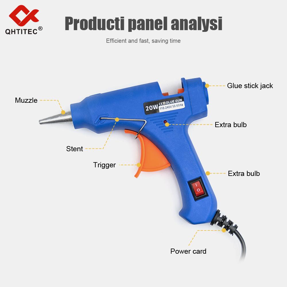 20W Hot Melt Glue Gun with Switch for 7mm Glue Stick Mini Indusrial Adhesive Hot Gun Electric Heat Temperature Gun Repair Tool