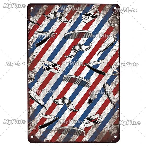 BARBER Tin Sign Metal Sign Retro Plaque Home Decor Metal Vintage Man Cave Bar Pub Club Home Wall Decoration