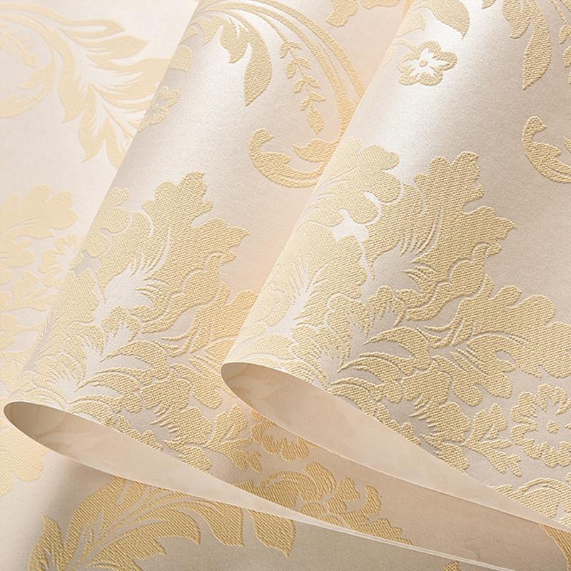 Damaškový Reliéfní Zlatý Texturovaný Vliesový Tapetový Válec Dekorace Obývací Pokoj