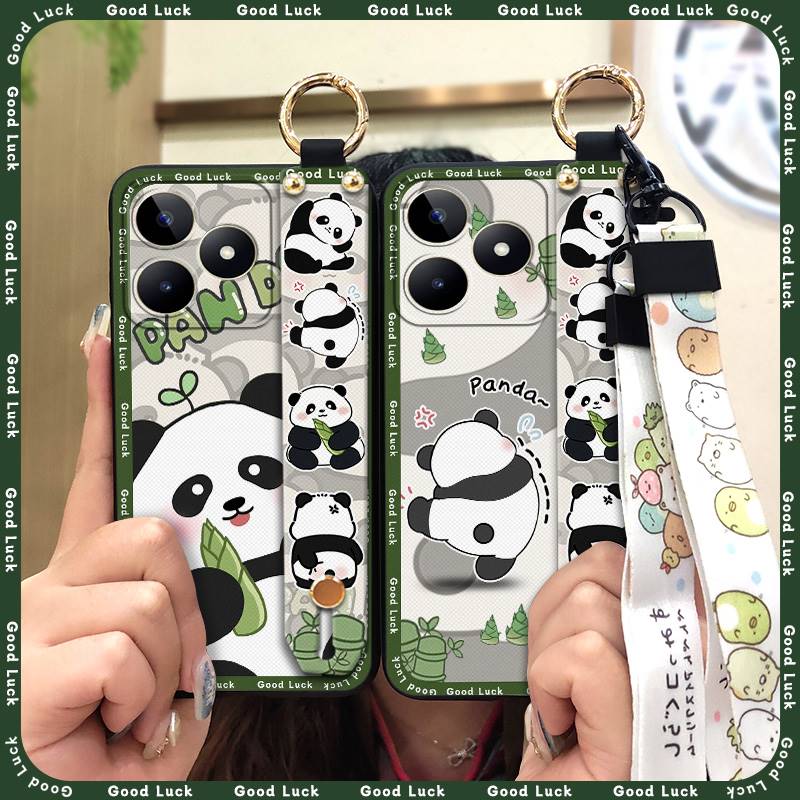 Wrist Strap Back Cover Phone Case For Realme C53/Narzo N53 Phone Holder Fashion Design Anti-knock Silicone Protective