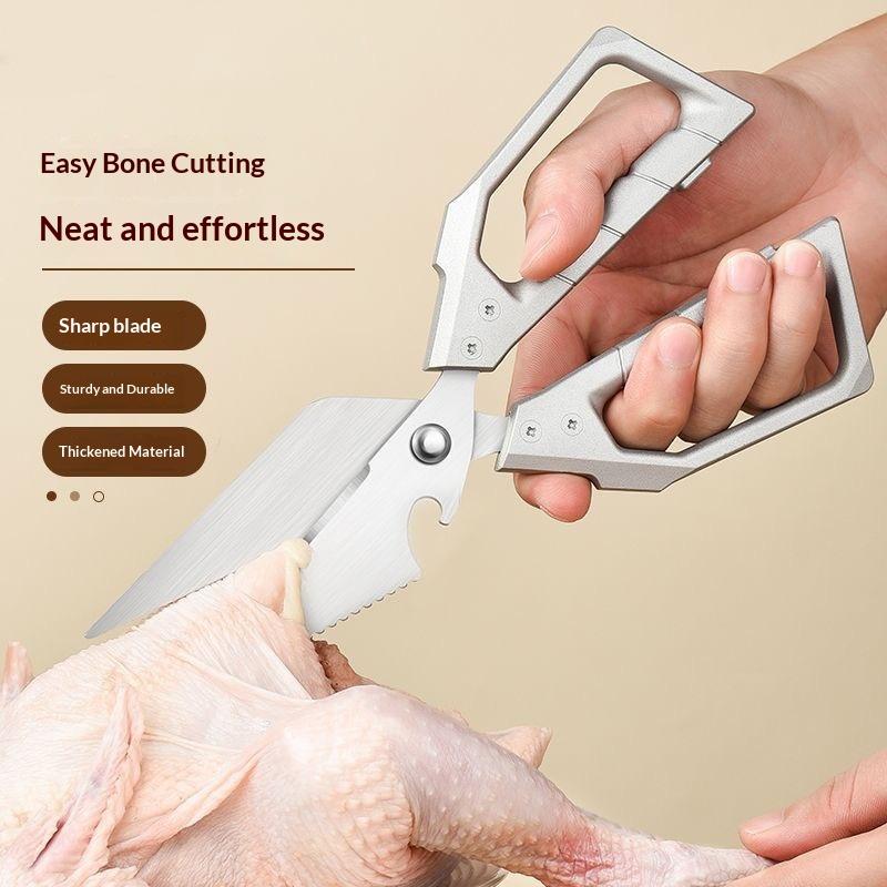 1Pcs Stainless Steel Kitchen Scissors Household Chicken Bone Scissors Fish Chopper Bottle Opener Fish Scale Kitchen Tools