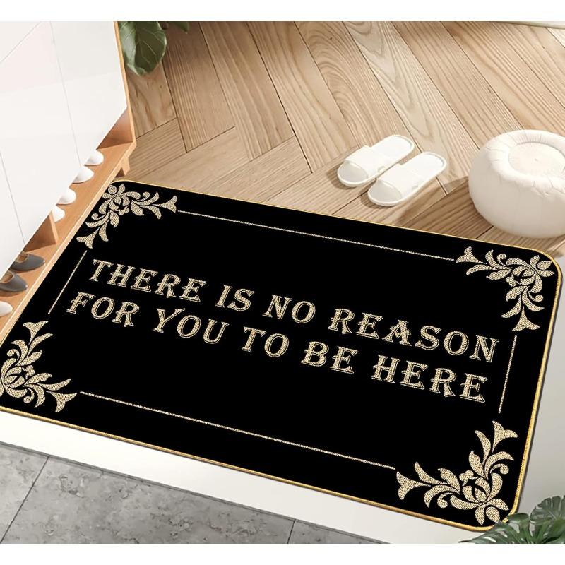Letter Pattern Vintage Ornamental Door Mat Soft Non-Slip Entrance Rug Elegant Home Decor Floor Carpet for Entryway Hallway