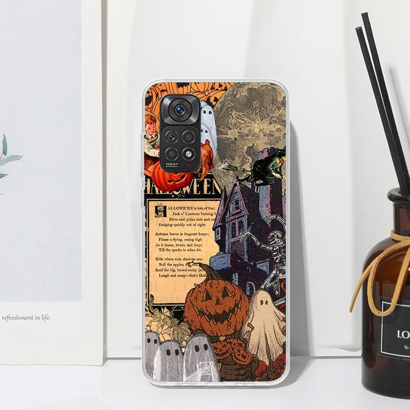 October Fall Halloween Spooky Pumpkin Phone Case For Xiaomi Redmi Note 15 13 14S 14 Pro Plus 12S 11S 10S 12 11E 10 11T Art Funda