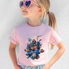 Kids' Short Sleeve Round Neck T-shirt - 230g Pure Cotton with Animal Print Design