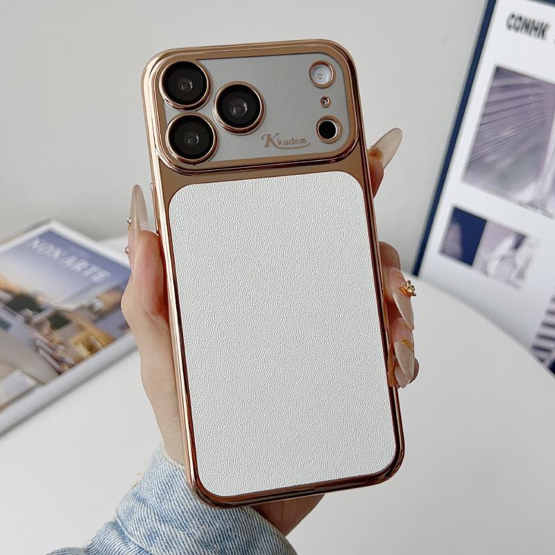 For MagSafe 6D Plating Soft TPU Artificial Leather Phone Case For iPhone 17 Pro Max 15 14 13 16 Pro Max Shockproof Back Cover