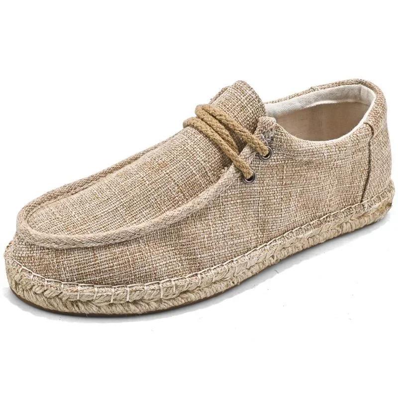 Men's Espadrilles Male Breathable Canvas Casual Shoes Men Walking Sneakers Father Jogging Shoes Hand Made Men's Flats Shoes Men