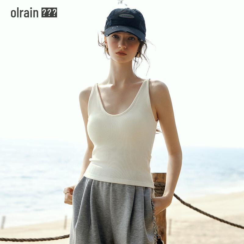 Olrain Women s Padded U-Neck Slim Fit Camisole M
