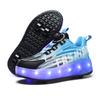 Runaway Shoes, Small Four-wheel Pulley Shoes, Student Sneakers, USB Charging Luminous Shoes, Boys and Girls