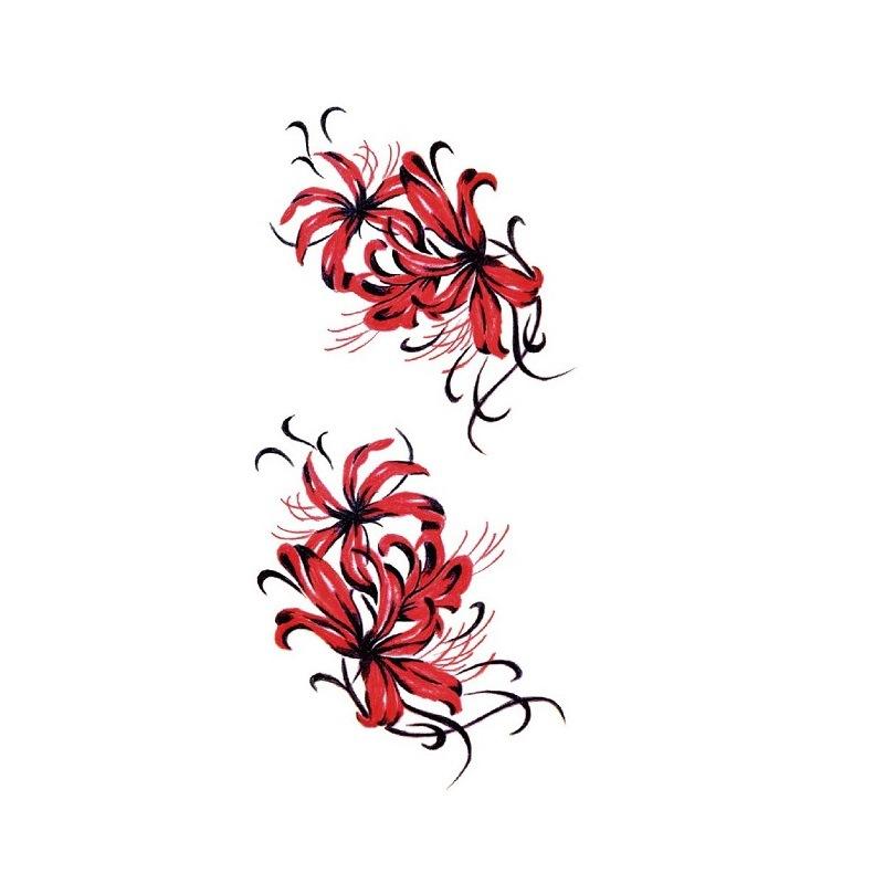 Higan Flower Tattoo Sticker Women'S Chest Clavicle Wrist Fashion Personality Photo Cover Mark Simulation Tattoo Applique Tattoo