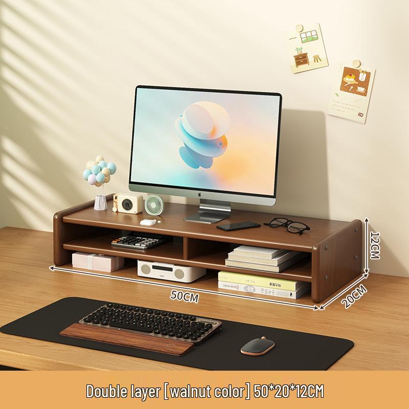 Monitor Riser Desktop Stand with Storage Shelves