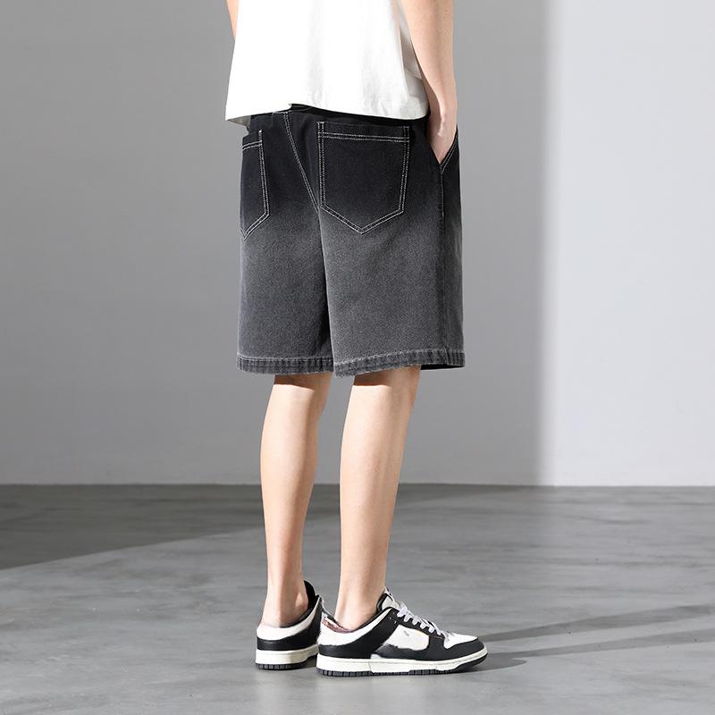 Men's Summer Denim Shorts Casual Shorts Drawstring Loose Denim Shorts