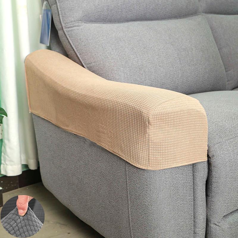 2 PCS Solid High Quality Removable Armrest Covers Furniture Stretchy Chair Sofa Couch Arm Protector Home & Living Furniture