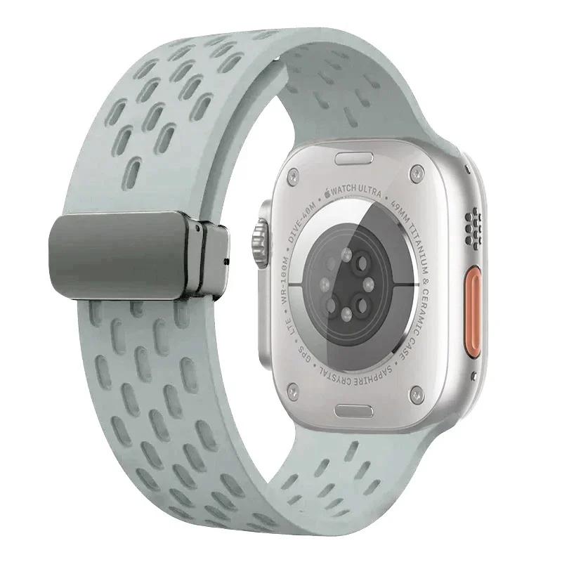 Magnetic Band For Apple watch ultra 2 Strap 49mm 44mm 40mm 42mm 44 45 mm Silicone Bracelet iWatch Series 9 7 8 se 6 5 41mm 45mm