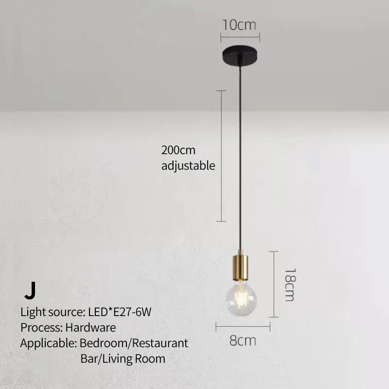 Nordic single head chandelier golden small suspended lamp for home bedroom bedside bar clothing store cafe pot lid creative lamp