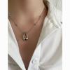 Geometric Water Drop Titanium Steel Necklace With Polished Finish For Unisex Stylish Collarbones