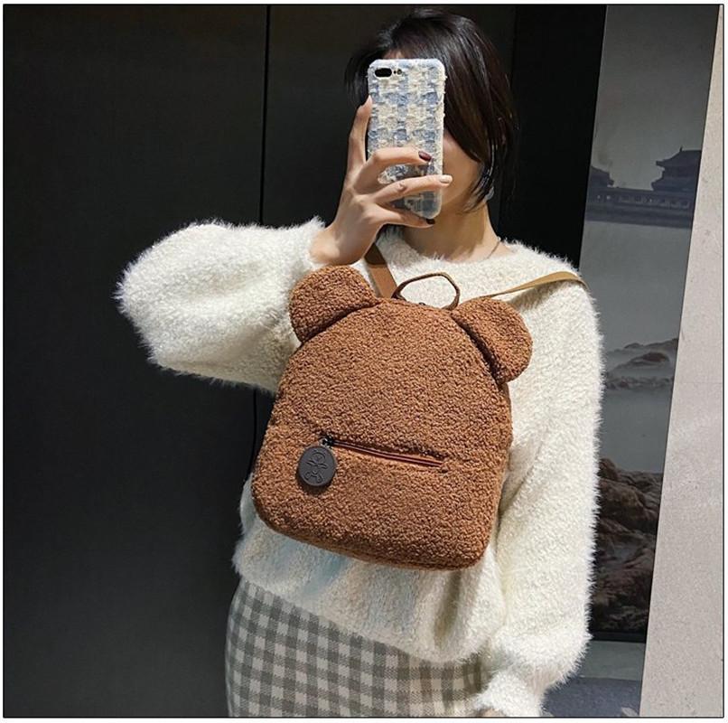 Bear Backpacks Portable Children Travel Shopping Rucksacks Women's Cute Bear Shaped Shoulder Backpack