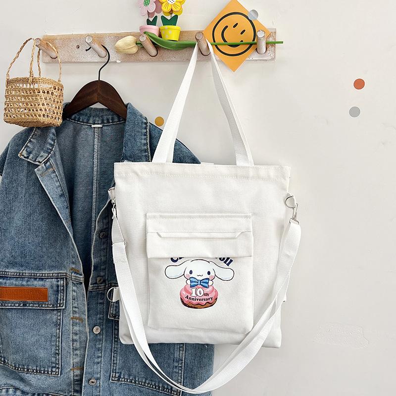 

Студенческая сумка большой вместимости для репетиторства, холщовая сумка, новая наплечная сумка, модная милая сумка-мессенджер, рюкзак белый