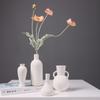 White Ceramic Mini Vase, Chinese Minimalist Desktop Hydroponic Pot for Dried Flowers, Aesthetic