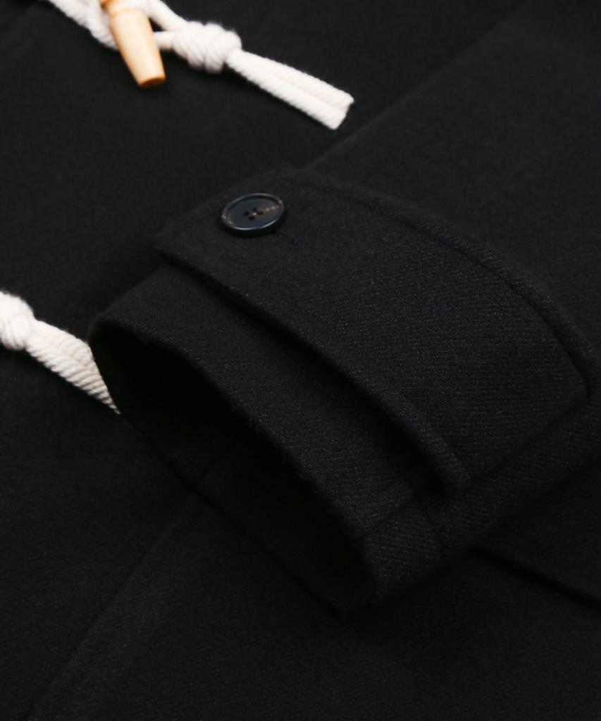 Trillion Unisex Balmacaan Duffle Long Coat (Black)