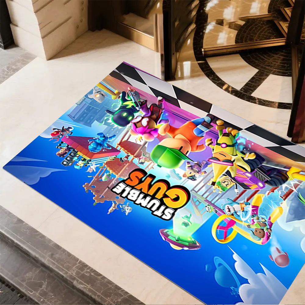 Stumble Guys: Fun Adventure Carpet Perfect for Foyer Decorate Room Playrooms Hallway Anti-slip Rug Decorate Offices Gift for Festivals