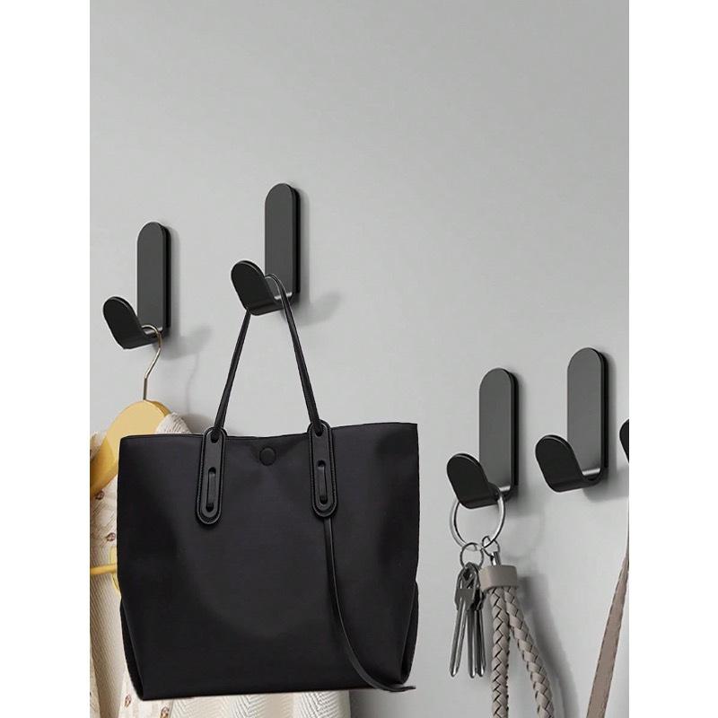 5pcs Adhesive Hooks, Coat Hooks, Adhesive Hangers, Wall Hooks, No Drilling Hooks for Hanging Bags, Towels, Loofahs, Keys, Hats, Kitchen, Bathroom