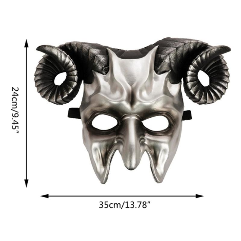 Devil Mask Ox Horn Mask Halloween Demons Mask Masquerade Mask Scary Devil Mask