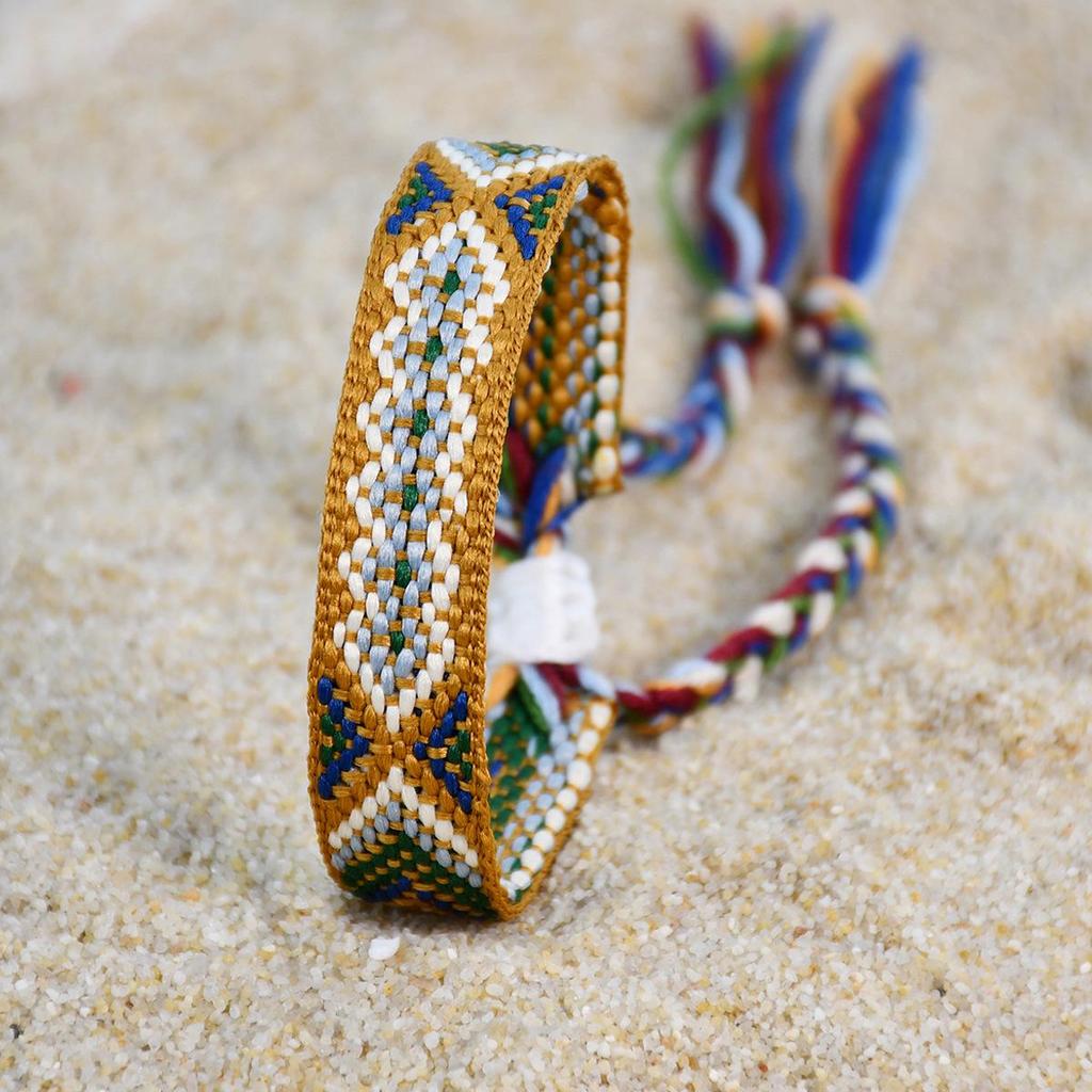 Nepalese Ethnic Woven Tassel Friendship Bracelet - Bohemian Style for Women