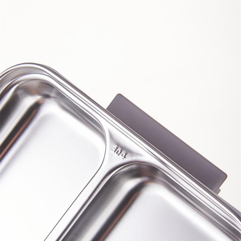 Large Capacity Insulated Bento Lunch Box with Compartments - 304 Stainless Steel, Microwaveable, Perfect for Students and Office Workers.