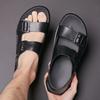 Men's Sandals New Comfortable Soft Leather Sandals Casual Men's Shoes 2024 Men Slippers Fashion Casual Flat Roman Summer Sandals