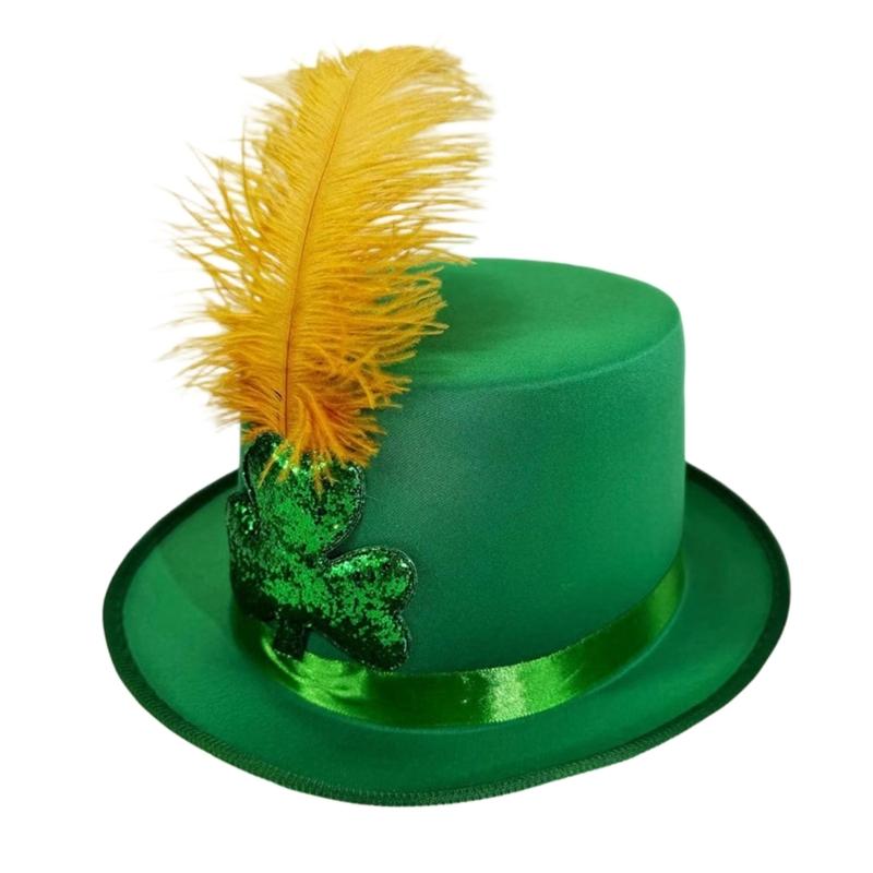 Cowboy Hats Panama Hat Leprechaun Headwear Green for Women Men Photo Props Western for Men Women Unisex Wear Headwear