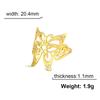 Butterfly Pentacle Rings for Women Stainless Steel Gold Wiccan Pentagram Rings Animal Jewelry Birthday Gift In