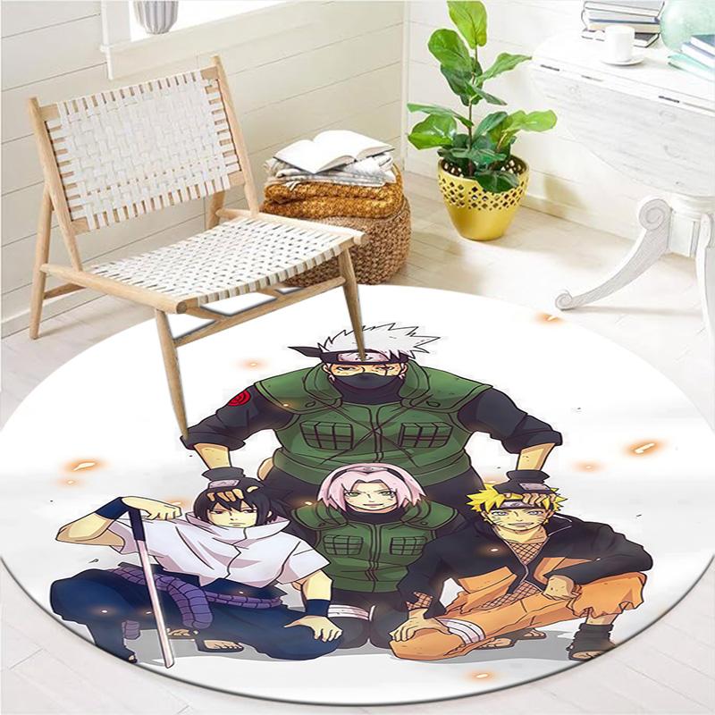 Naruto Round Area Rug Carpet Rug For Living Room Bedroom Sofa Playroom Decor Nonslip Floor Mat