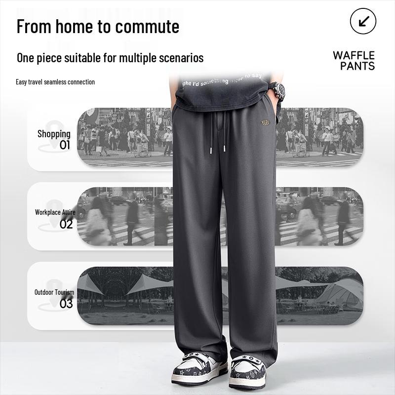 Mark Fairwhale Men's Waffle Straight-Leg Casual Pants