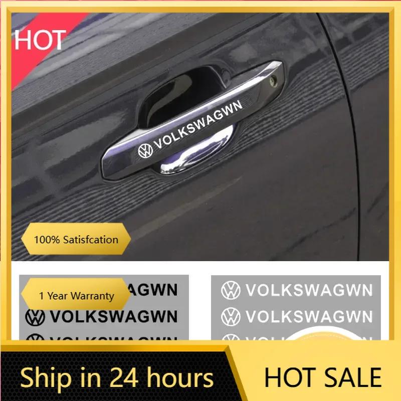 New Fashion Car Door Handle Stickers Tire Rear View Mirror Decals For Volkswagen VW GTI Rline R Polo Golf MK8 Passat Magota