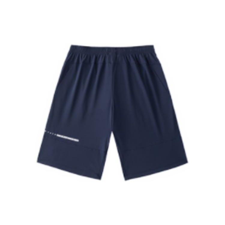 Anta Training Series Solid Color Casual Print Straight Five-Point Shorts Men Bottoms Midnight-Blue 152237320-1