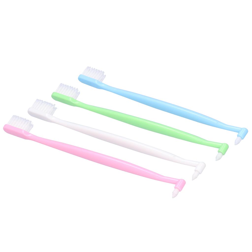 Lot de 4 brosses à dents orthodontiques à double extrémité pour le nettoyage des dents des appareils orthodontiques