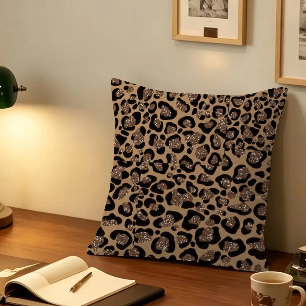 Short Velvet Leopard    Pillow Cover Design cushion Cover decor Holiday Decorati