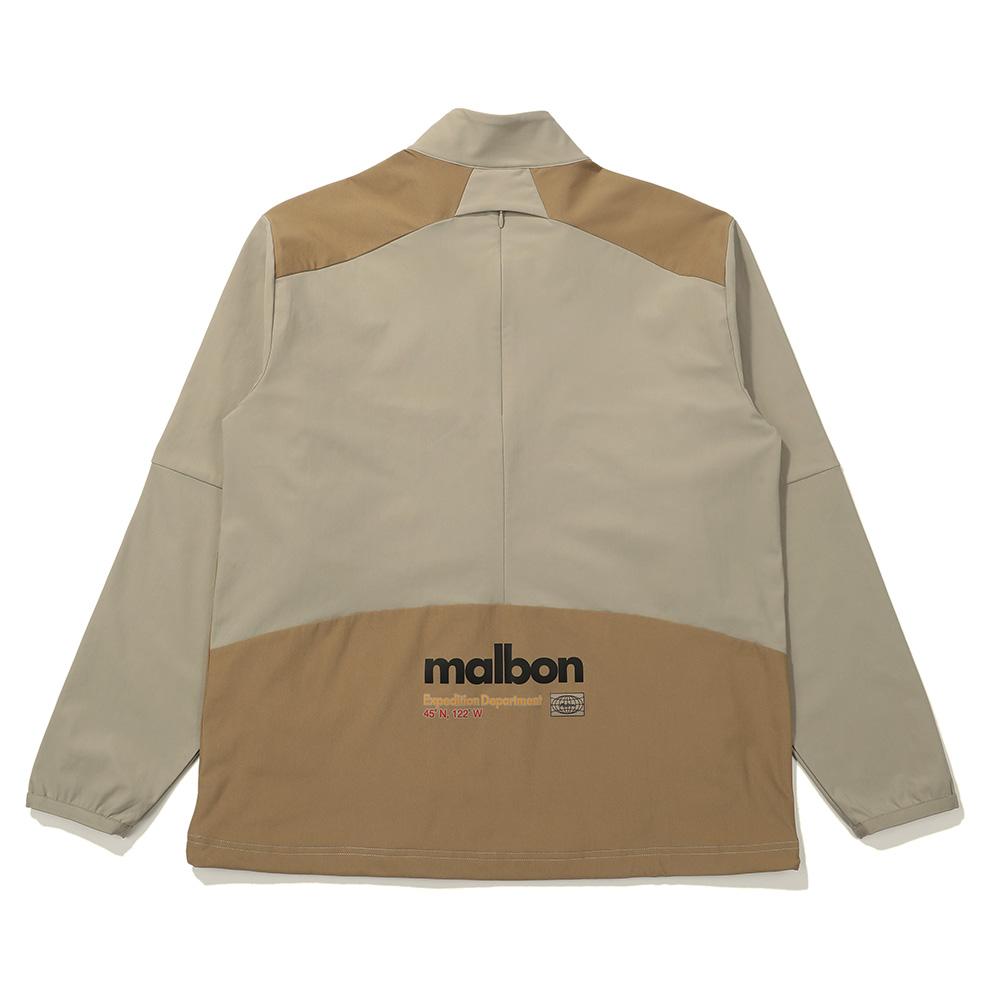 MALBON GOLF Ventilated Brushed Half-Zip T-Shirt Greyish Beige