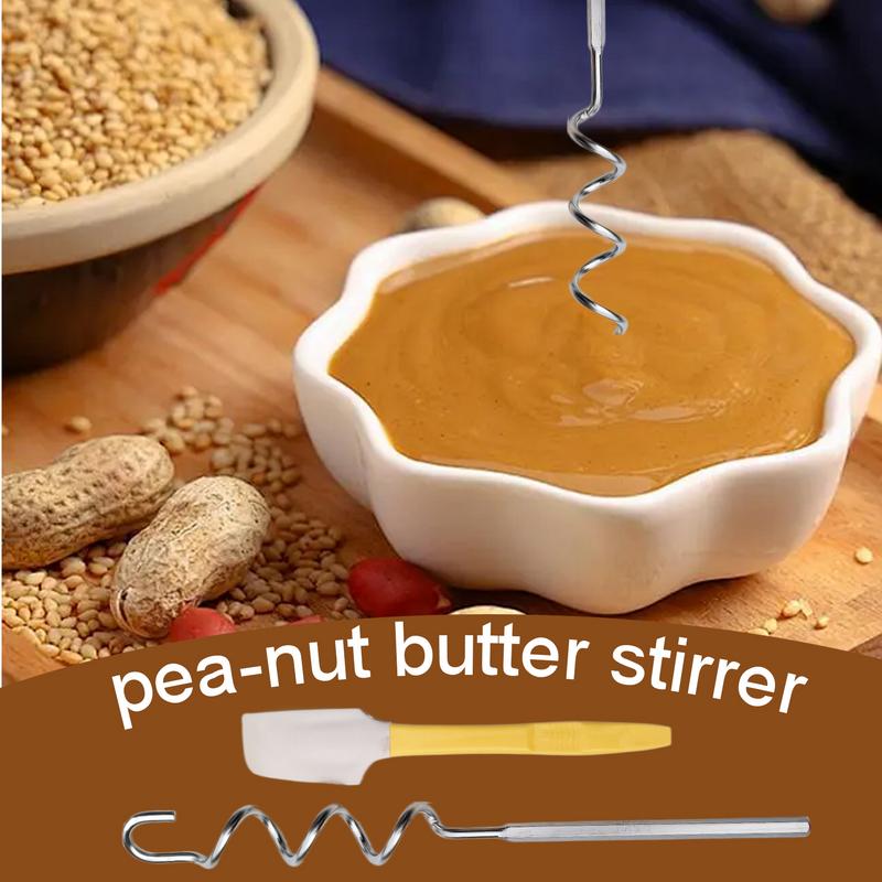 Nut Butter Stirrer Stainless Steel Fast Mixing Stirrer Handheld Honey Sauces Stirrer Multifunctional Household Kitchen Gadget