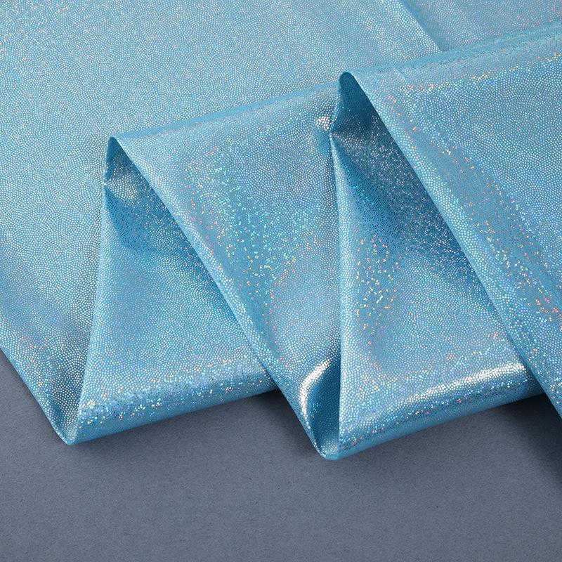 Colorful Fantasy Laser Fingerprint Dot with Gold Stamping Fabric for Stage Clothing, Tablecloths, Toys, and Christmas Decor