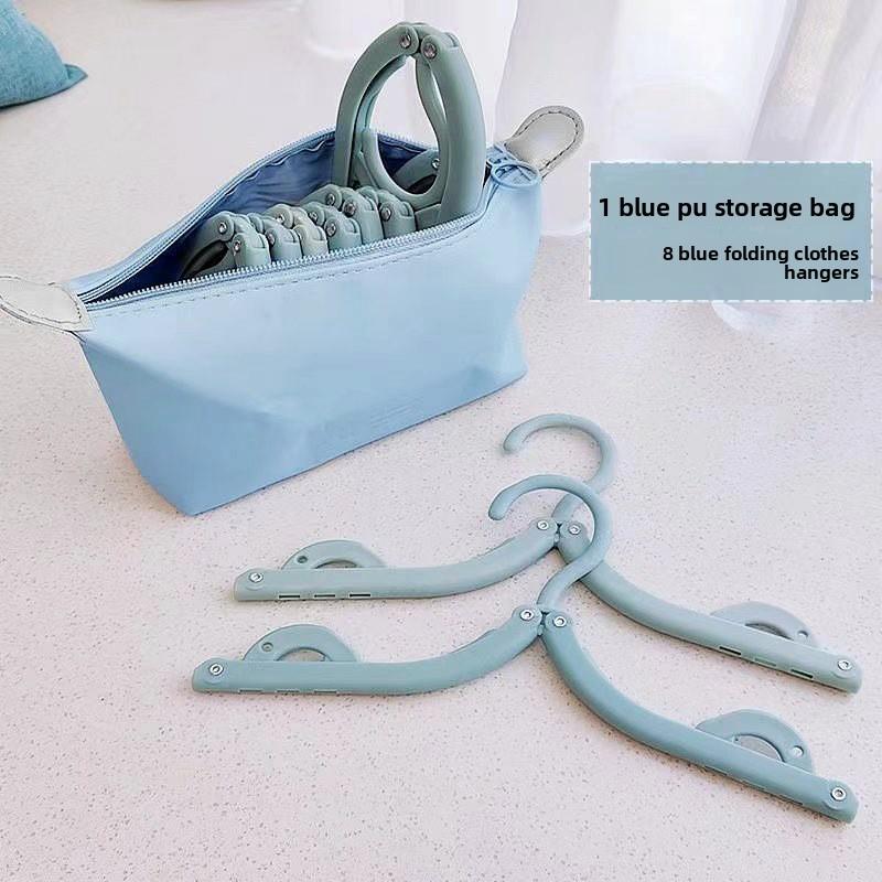 

Складная и Портативная Дорожная Вешалка с Сумкой для Хранения для Детей и Взрослых Bag + 8 Hangers синий