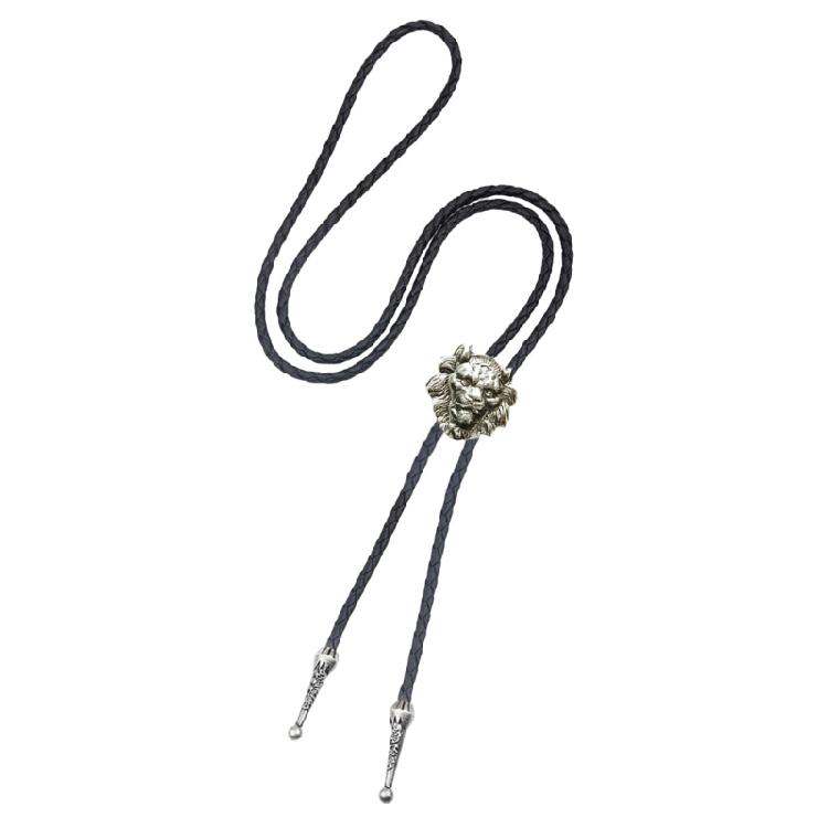 Men's Cowboy Bolo Tie Vintage Western Accessory Metal Scorpion Animal Pendant Adjustable Leather Cord Necktie Necklace