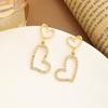 Silver Needle Heart Earrings Light Luxury Niche Earrings High-end Simple Elegant Design Heart Hoop for Women