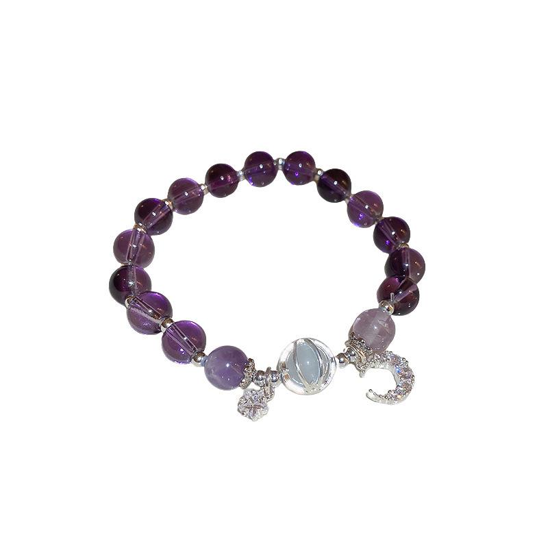 Moon and star zircon cat's eye glass bracelet, a trendy and popular design, perfect for sweet and youthful girls, and a great gift for female friends