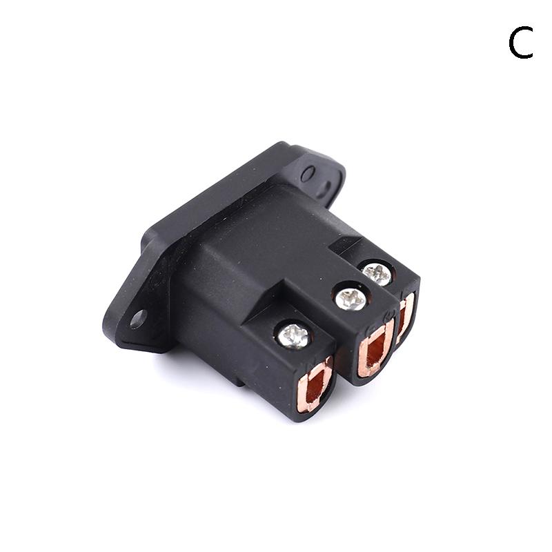 Hot Sale 1Pc HiFi Audio Pure Copper Male Audio IEC Inlet Power 3 Pin Socket AC 250V 10A Elecrtric Plug Connector